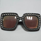 Diamond Oversized Sunglasses Big Square Frame Sunglasses UV400 Crystal Eyewear Retro Rhinestone Frames Eyeglasses