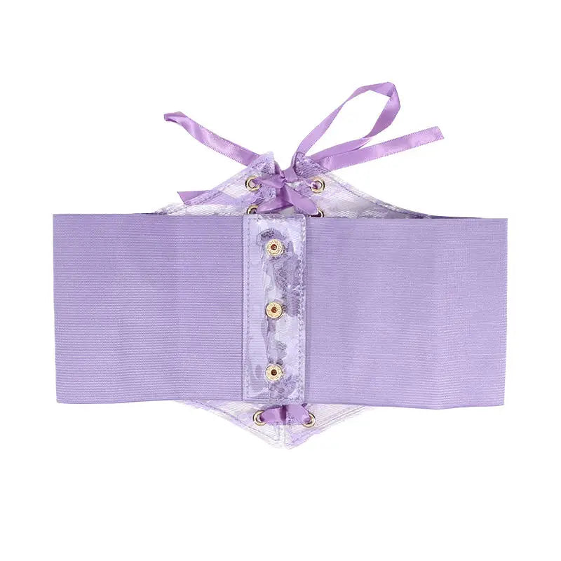 Fashion Women Waist Corset Flower Embroidery Elastic Waistband Black White Red Pink Wide Lace Slimming Body Belts Cummerbunds