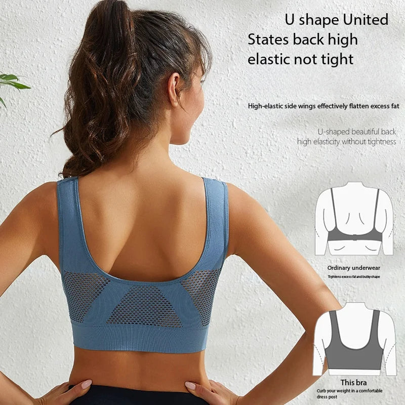 Beautiful Back Sports Bra Shockproof Running Fitness Anti-sagging Upper Collection Soft Support High-strength Women's Yoga Vest