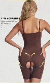 Women Seamless Bodysuit Compression Open Crotch Shapewear Push Up Belly Tightening Corset Slimming Butt Lifter Full Body Shaper