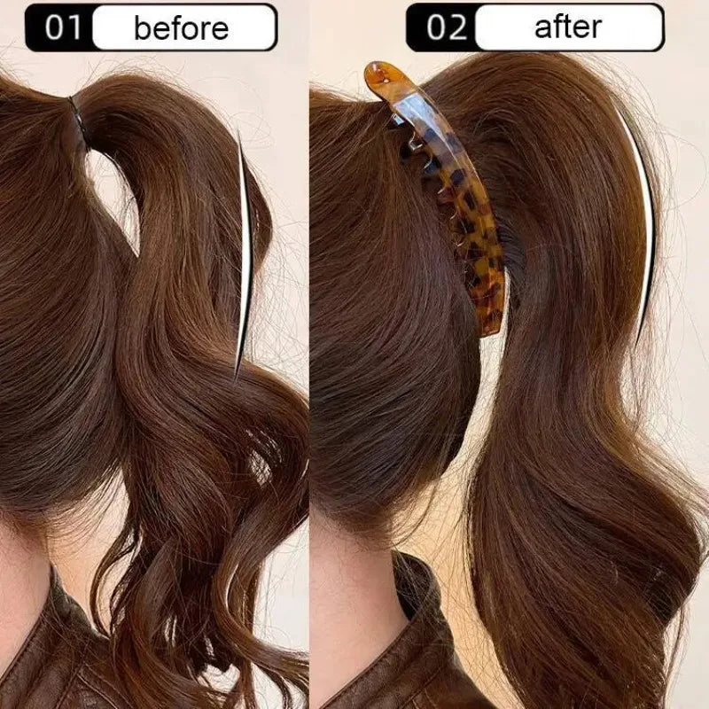 1/3 Pcs Tortoiseshell Banana Hair Clip Fish Shaped Hairpin Women Hairgrips Twist Clamp Ponytail Barrettes Hair Accessories Set M