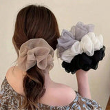 1/3/5pcs Large Mesh Hair Rope for Women Simple Fashiona Girl Hair Tie Hair Ring Simplicity High Ponytail Scrunchie
