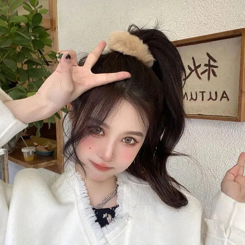 7/21 Pcs/Set Women Hair Scrunchies Set Plush Solid Hair Band for Girls Ponytail Holder Rubber Bands Hair Ties Hair Accessories