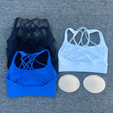 New Fitness Sports Bra for Women Push Up Cross Back Shockproof Running Gym Training Workout Yoga Underwear Crop Tops