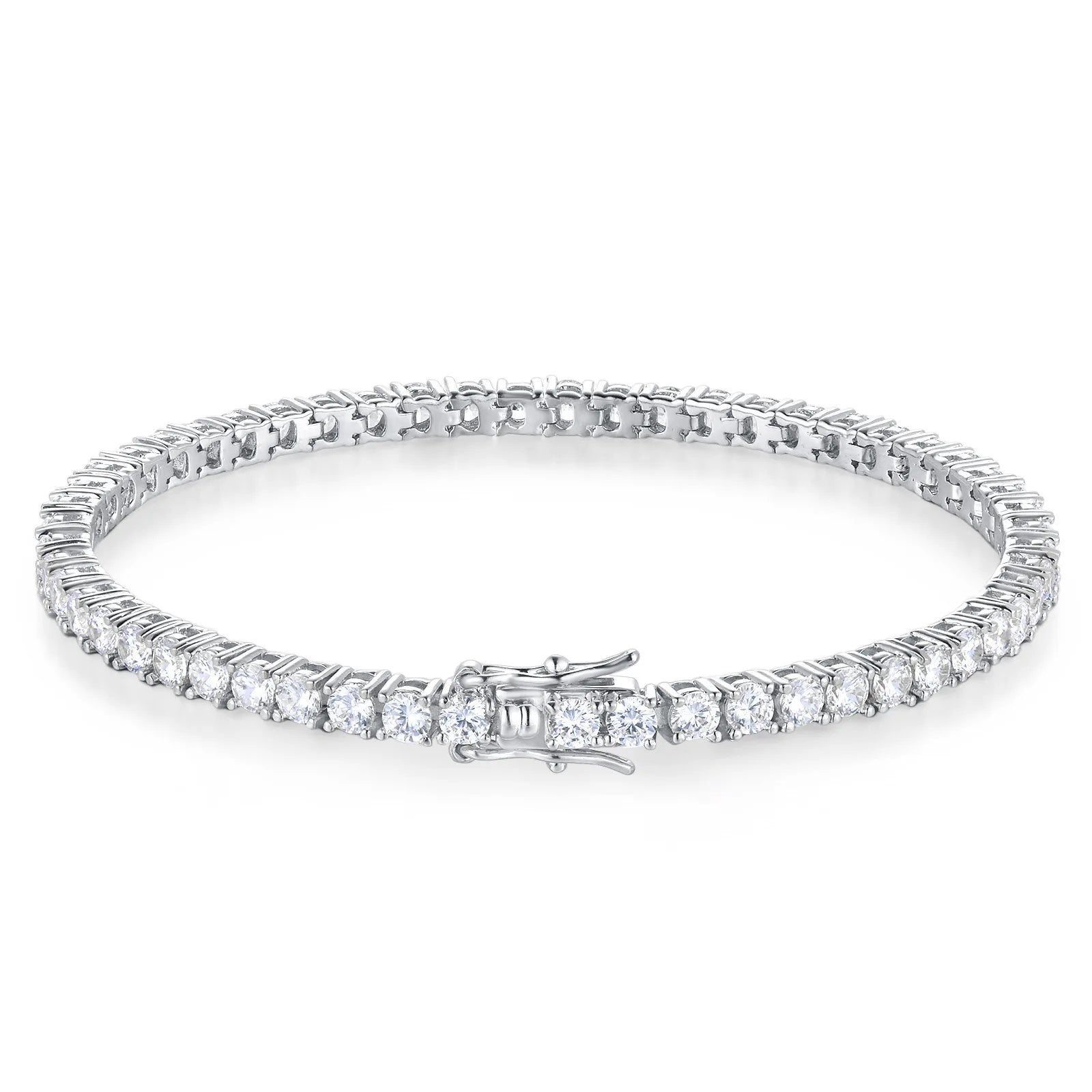 New Fashion Real S925 Sterling Silver Plated 18K Gold 5A Grade Zircon Black Tennis Bracelet for Men and Women Fashion Jewelry
