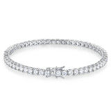 New Fashion Real S925 Sterling Silver Plated 18K Gold 5A Grade Zircon Black Tennis Bracelet for Men and Women Fashion Jewelry