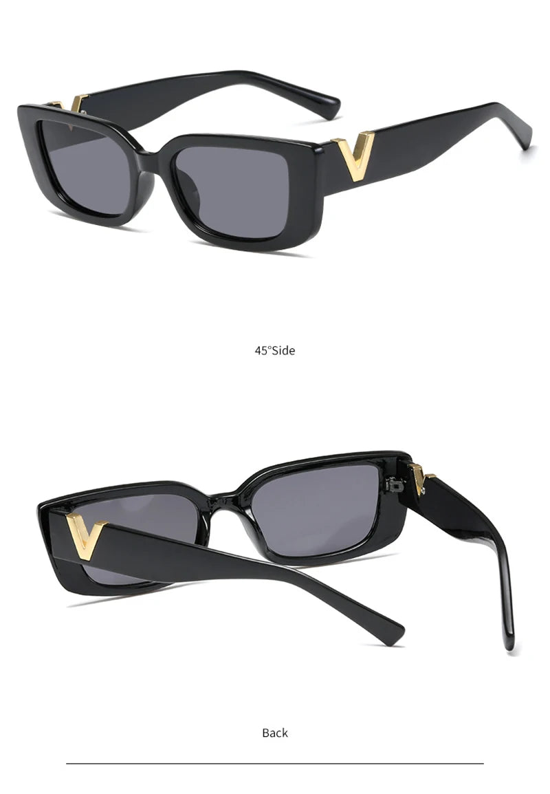 Fashion Cat Eye Sunglasses Luxury V Sun Glasses For Ladies Classic Rectangle Driving Eyewear UV400