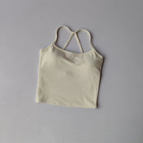 Seamless Nude Sports Bra Scrunch Push-up High Support Adjustable Thin Shoulder Strap Yoga Tank Top Women's Fitness Underwear Top