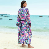 2026 Women Swimsuit Beach Cover Up Dress Sleeve Kaftan Beach Tunic Long Pareos Bikinis Cover Ups Summer Robe Plage Beachwear