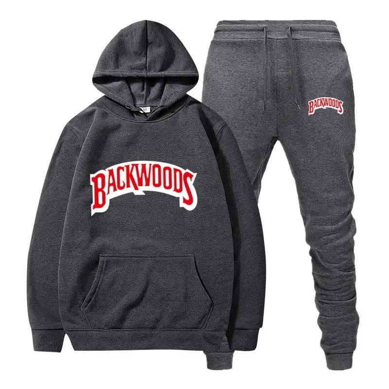 Winter Hoodie Sets Men Fashion Fleece Red Hoodies Black Brand Pants Casual Jogger Suit Tracksuit Sweatshirt Woman Pullover