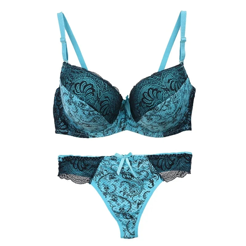 2022 New Bras Set For Womens Sexy Plus Size Female Lingerie Embroidered Lace 34/75 36/80 38/85 40/90 42/95 BCDE Cup Underwear
