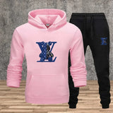 New Men's Printed Hooded Sweatshirt Set Soft Fabric Casual Streetwear Fitness Jogging Sportswear 2-Piece Outfit Comfortable