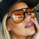 Vintage Oversized Aviator Sunglasses Women Men 70s Retro UV400 Protection Classic Large Frame Fashion Driving Sun Glasses