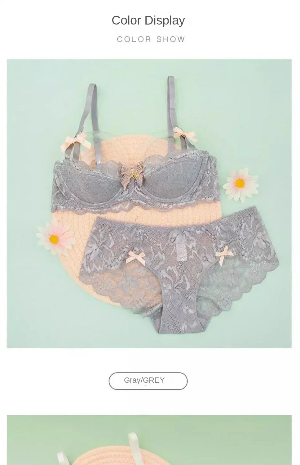 MOYISU French Romantic Lace Comfortable Breathable セクシー Tushy Slim Bra Collection Pure Desire Girls Push Beautiful Underwear SET
