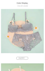 MOYISU French Romantic Lace Comfortable Breathable セクシー Tushy Slim Bra Collection Pure Desire Girls Push Beautiful Underwear SET