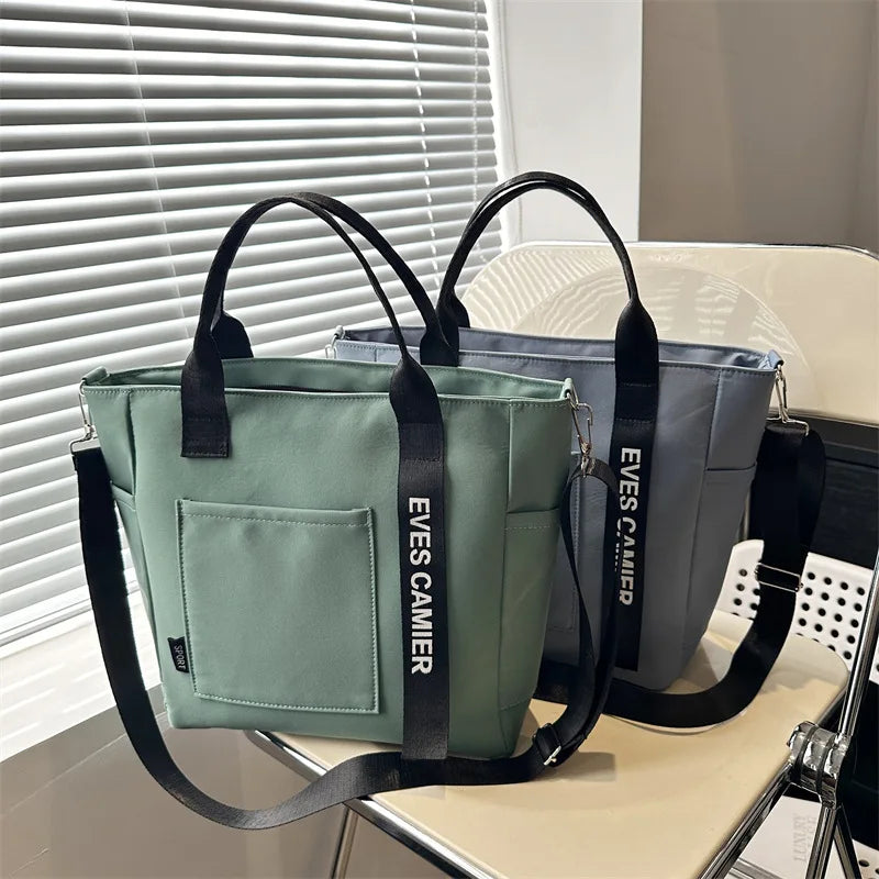 Trending Women Waterproof Nylon Tote Bag Large Capacity Lightweight Crossbody Bag for Student Work Travel Gym