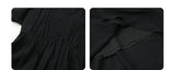 CHIC VEN Women Dresses French Style Vintage V-neck Puff Sleeve Long Dress Solid Black Loose Female Clothing Summer New 2023