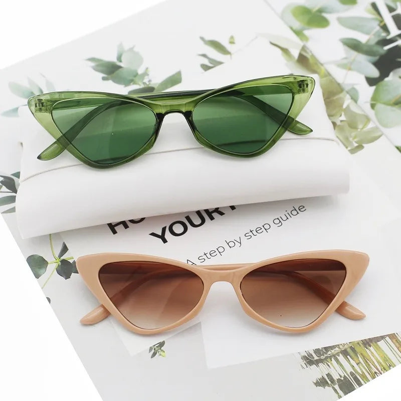 Hip-Hop Small Cat Eye Sunglasses Women Eyeglasses Eyewear with Retro Style Sunglasses