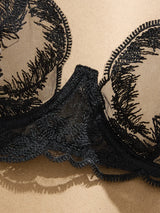 Black Feathers Comfortable Underwear Set Soft And Stylish Women's Intimate Apparel Ensemble