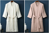 Cotton Terry Robe for Spring and Summer Thin Morning Robe Long Sleeve Waffle Bathrobe Hotel Beauty Bath Towel for Couples