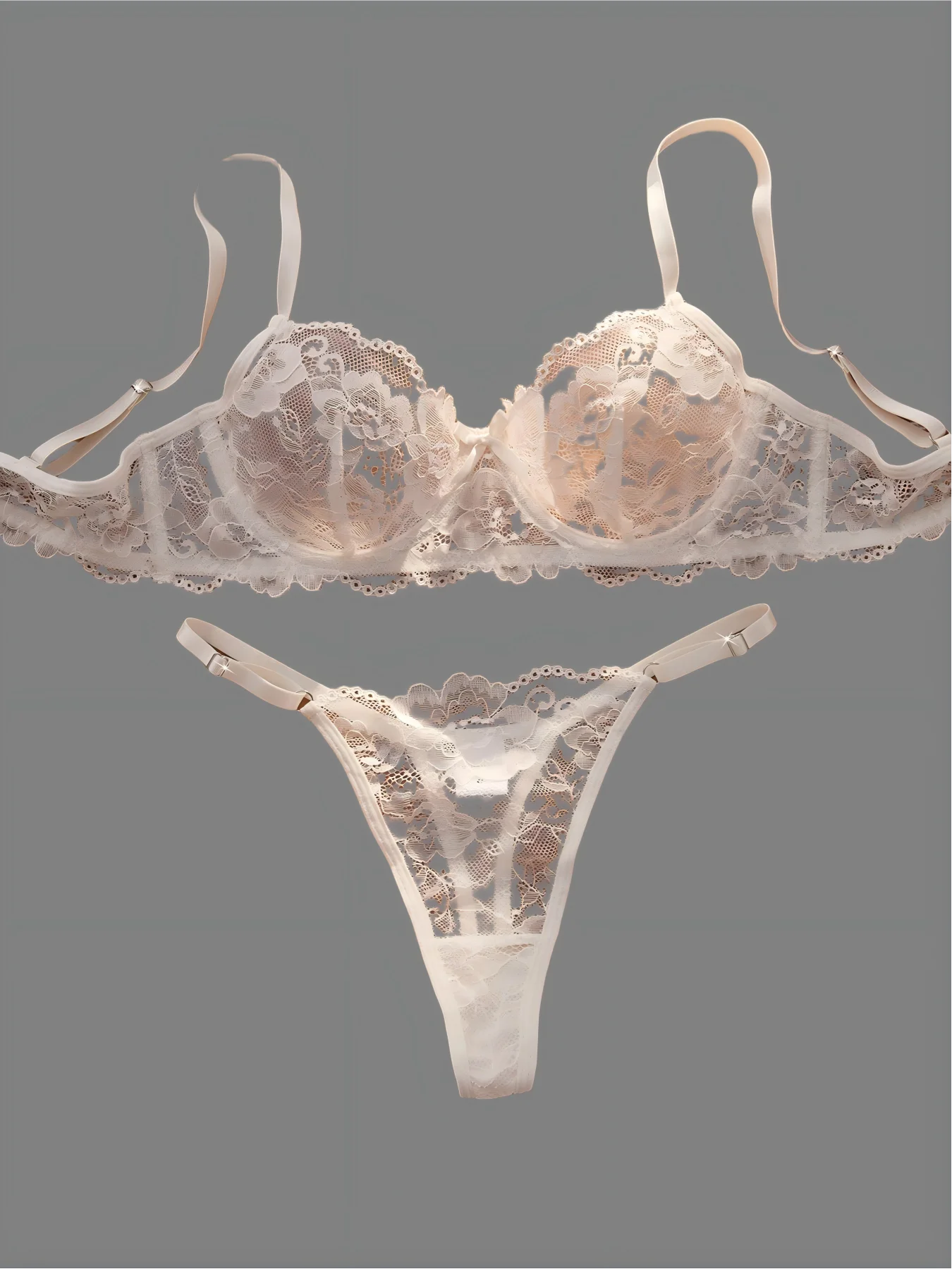 Sexy Lace Floral Underwear Set Women's Ultra-Thin Bra Set 2-Piece Bra And Panties Combo for Ladies
