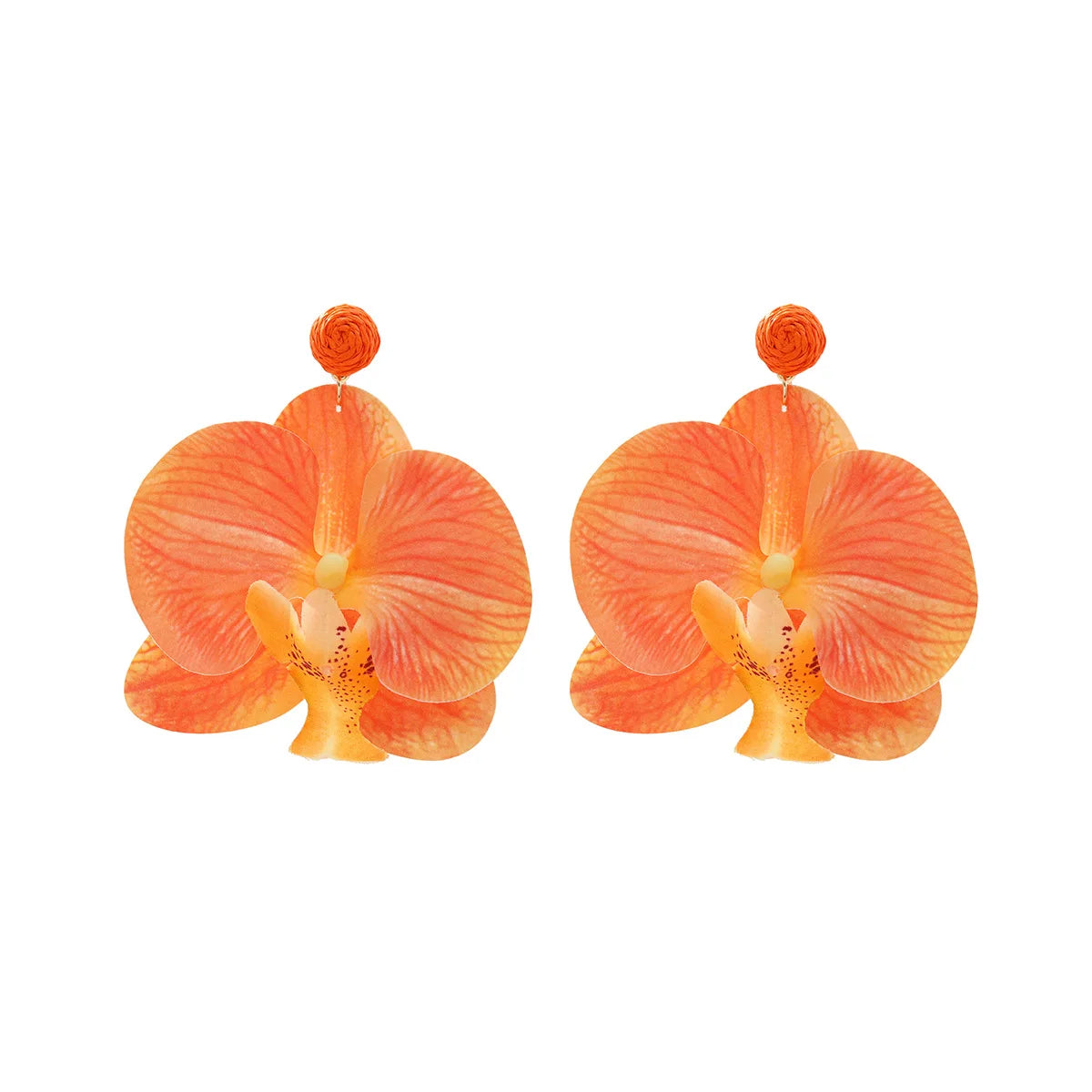 Chiffon flower multi-layer earrings, summer beach vacation style exaggerated earrings design, light luxury, niche