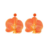 Chiffon flower multi-layer earrings, summer beach vacation style exaggerated earrings design, light luxury, niche
