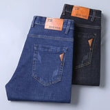 Men Fashion Straight Jeans Men 2026 New Stretch Slim Fit Pants Comfortable Soft Business Denim Trousers Male Brand Clothing