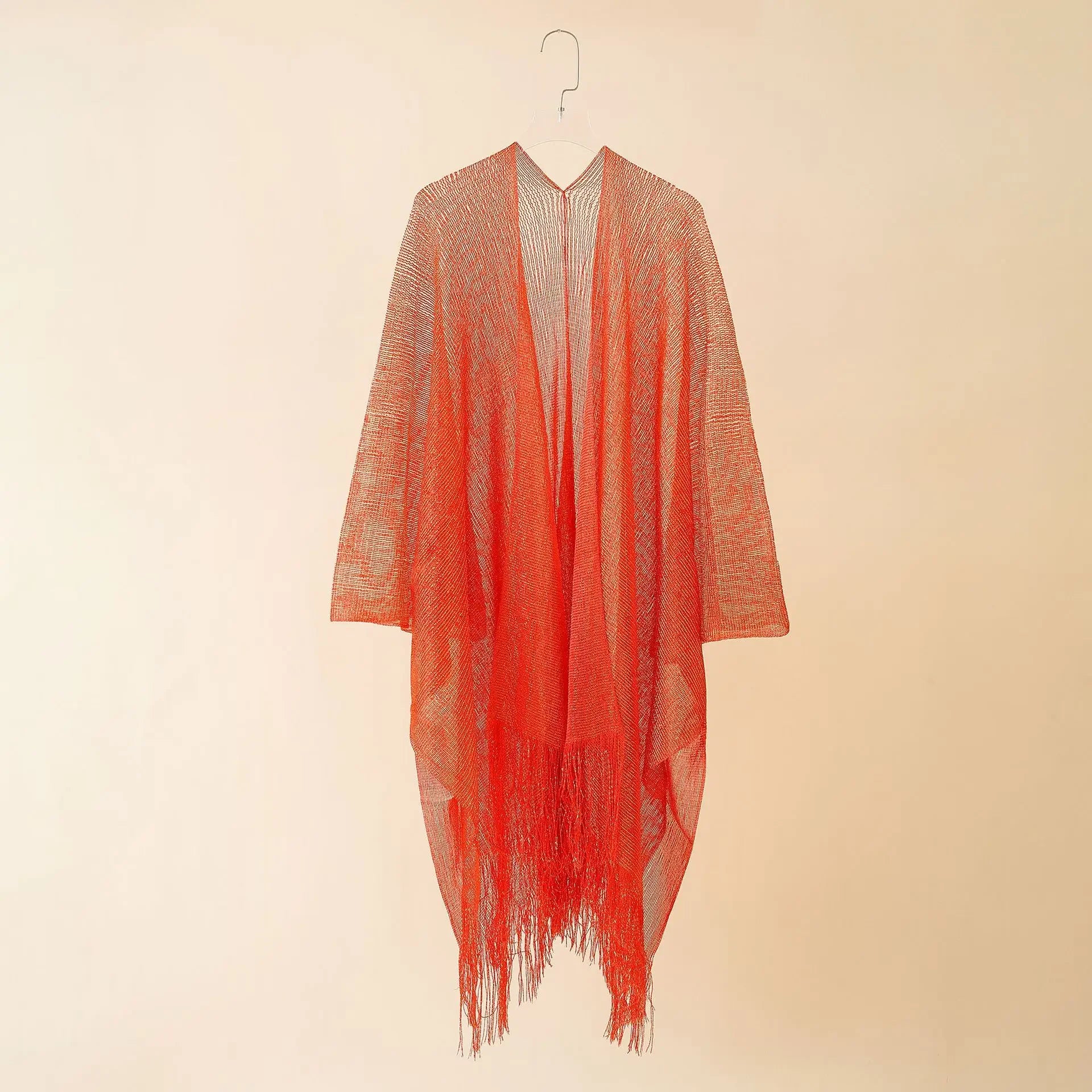 Swimsuit Cover-ups  Fashion Tassel Gold Bikini Beach Cover Up Sexy Beach Dress Tunics for Women Summer Wear See Through