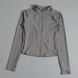 Women Zip Fitness Yoga Shirt Long Sleeve Sports Jacket Gym Top Activewear Running Coats Workout Clothes Woman