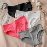 7Pcs Women's Underwear Girls Cotton Panties Sexy Briefs Breathable Soft Lingerie Female Cute Solid Color Underpants Plus Size