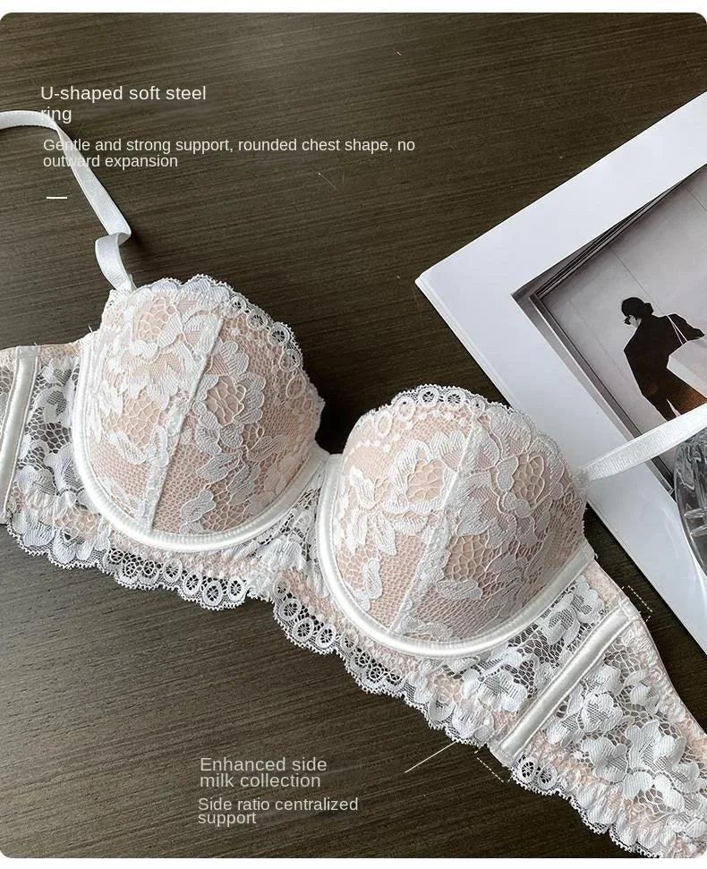 Women 1/2 Cup Lace Bra Sexy Floral Underwire Underwear Ladies Push Up Bras Female Comfortable Bra Half Cup Brassiere Lingerie