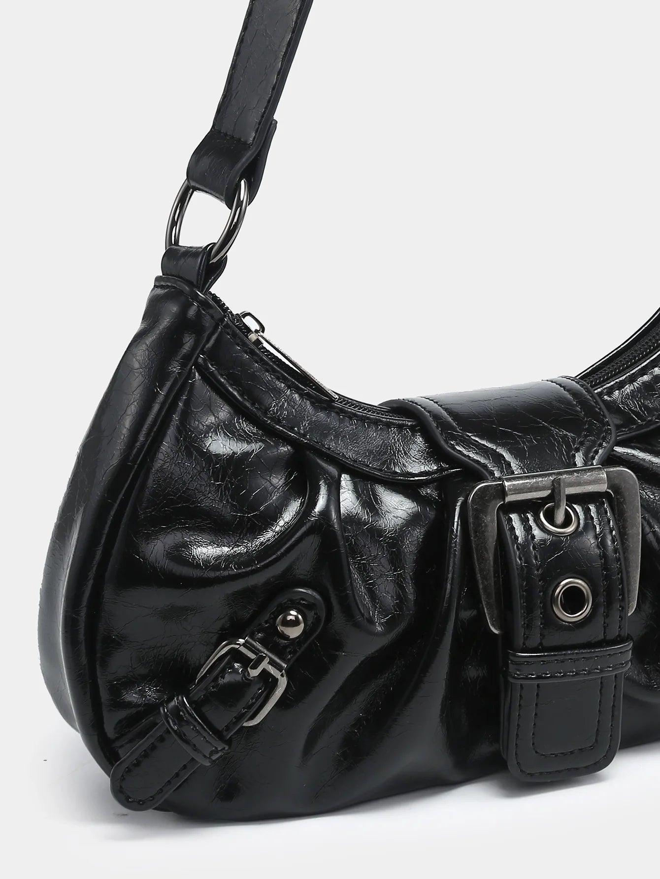 2024 spring hot selling Maillard style retro style small bag spicy girl Y2K wasteland style vintage leather shoulder armpit bag
