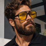 Vintage Oversized Aviator Sunglasses Women Men 70s Retro UV400 Protection Classic Large Frame Fashion Driving Sun Glasses