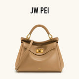JW PEI Lucia Top-Handle Bag Luxury Designer Crossbody Shoulder Bag for Women Elegant Turn Lock Vegan Leather Messenger Purse