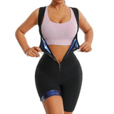 Women Hot Thermo Sauna Bodysuit One Piece Jumpsuit Shapewear Fitness Workout Sweating Bodysuit Body Shaper Thigh Trimmer Shorts