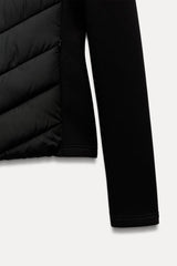 ETJ 2025 new  women's elegant fashion patchwork long sleeve standing collar hooded cotton jacket sport coat 8073227