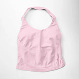 NCLAGEN Gym Halter Top Woman Longline Strappy Tank Padded Yoga Clothing Fitness Workout Running Activewear Pilates Clothes