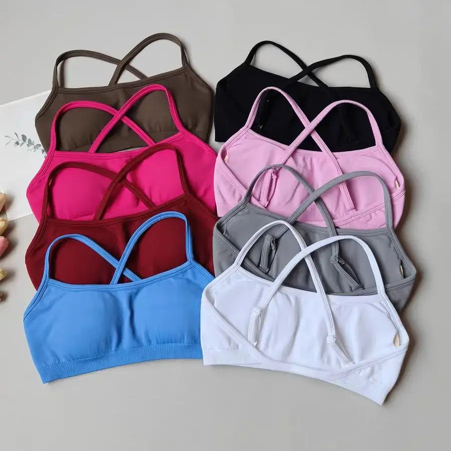 Seamless Women's Yoga Sports Bra Racer Back Nylon Breathable Running Gym Top Underwire Sexy Underwear Fitness Gym Bra Top