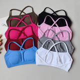 Seamless Women's Yoga Sports Bra Racer Back Nylon Breathable Running Gym Top Underwire Sexy Underwear Fitness Gym Bra Top
