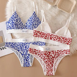 1/3/8Pcs Seamless Bra Set Low Waist Panties Leopard Bralette Sexy Lingerie Set Vneck Sport Brassiere Female Cotton Underwear Set
