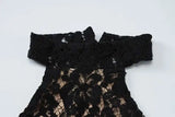 Mozision Lace Halter Backless Sexy Maxi Dress For Women Black Off-shoulder Strapless Sleeveless Bodycon Club Party Long Dress