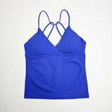 NCLAGEN Vision Twist Front Longline Top Women's Seamless Thin Straps Yoga Gym Workout Vest Running Tank Tops Fitness Clothing