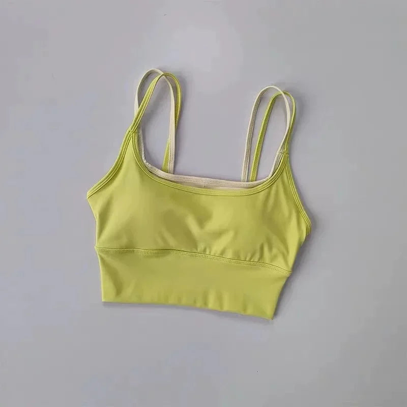 Sports Underwear Bras Top Women's Shockproof Gathering Fitness and Breasts Wearing Yoga Quick-drying Suspender Vests in Summer