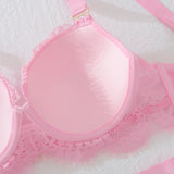 Pure desire hollow out three piece set, complex craftsmanship embroidery hollow out gathering fun set