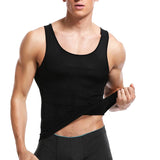 Men Slimming Body Shaper Abdomen Reducer Underwear Tank Top Sleevelss Wide Strap Shapewear Fitness Posture Correct Belly Abdominal Fat Reducer Vest Breathable Soft Waist Trainer S-3XL