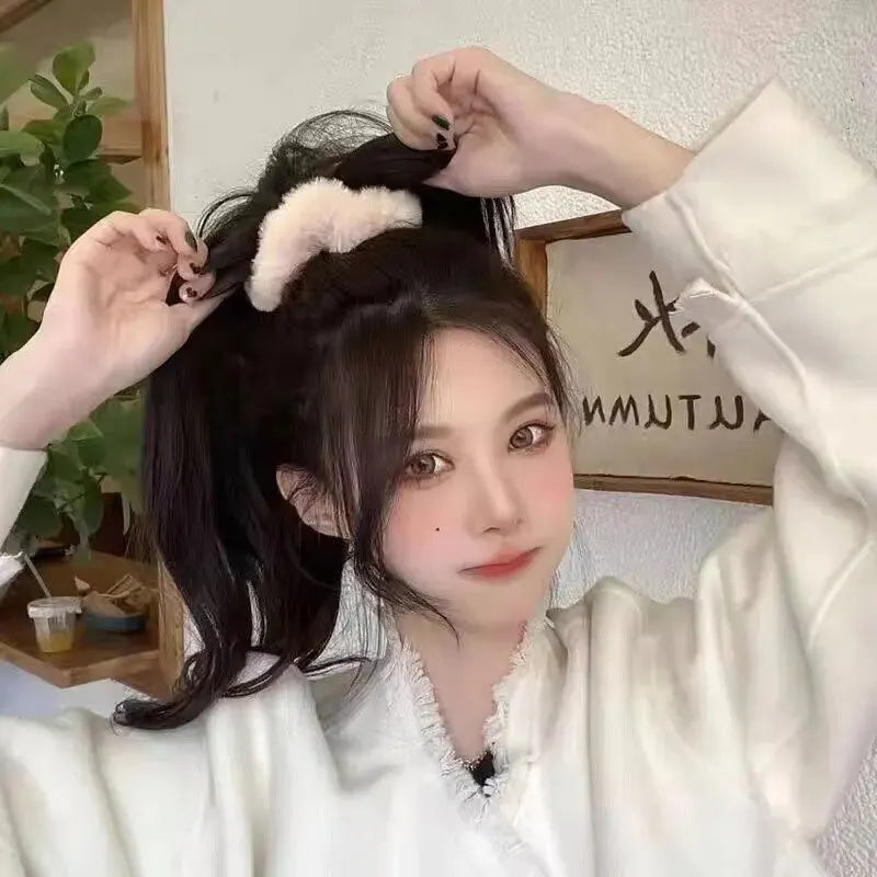 7/21 Pcs/Set Women Hair Scrunchies Set Plush Solid Hair Band for Girls Ponytail Holder Rubber Bands Hair Ties Hair Accessories